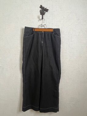 Work to Weekend Dark Wash Wide Leg Jeans Size 10 Contrast Stitch Denim